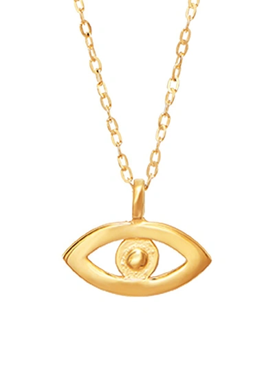 Saks Fifth Avenue Women's 14k Yellow Gold Cable Chain Evil Eye Pendant Necklace