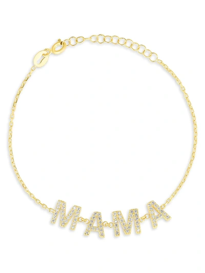 Chloe & Madison Women's 18k Goldplated Sterling Silver & Cubic Zirconia Mama Chain Bracelet