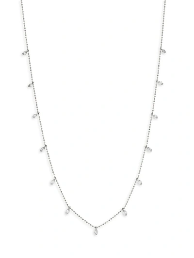 Saks Fifth Avenue Women's 18k White Gold & Diamond Station Necklace