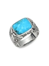 Effy Men's Sterling Silver & Turquoise Ring In Silver