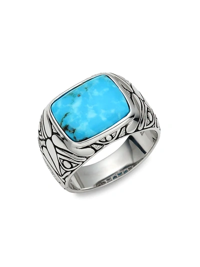 Effy Men's Sterling Silver & Turquoise Ring