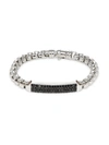 Effy Men's Sterling Silver & Black Spinel Box Chain Bracelet In Black