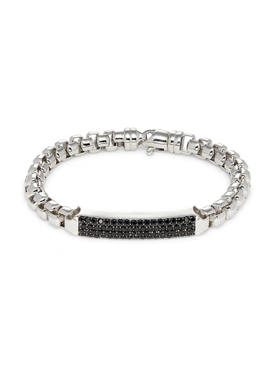 Effy Men's Sterling Silver & Black Spinel Box Chain Bracelet