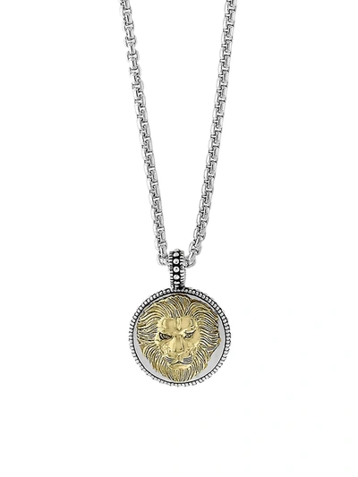 Effy Men's Gento Sterling Silver & Gold-plated Sterling Silver Lion Pendant Necklace