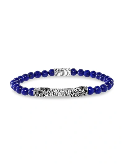 Effy Men's Sterling Silver & Lapis Lazuli Beaded Bracelet