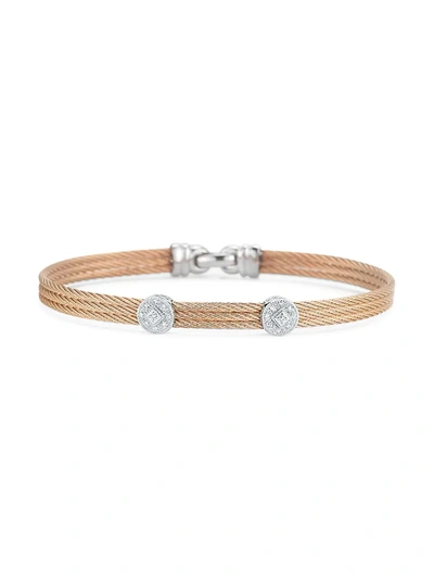 Alor Classique 18k Rose & White Gold, Diamond Coil Bracelet
