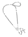 ANTHONY JACOBS MEN'S STAINLESS STEEL OUR FATHER LORDS PRAYER CHARM & ROSARY NECKLACE,0400012906790