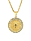 ANTHONY JACOBS MEN'S 18K GOLDPLATED LION HEAD PENDANT NECKLACE,0400012906737