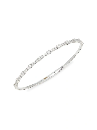Effy Women's 14k White Gold & 0.98 Tcw Diamond Bangle Bracelet