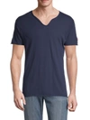 Zadig & Voltaire Men's Monas Splitneck Cotton T-shirt In Marine