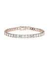 CZ BY KENNETH JAY LANE WOMEN'S LOOK OF REAL ROSE GOLDPLATED & CRYSTAL TENNIS BRACELET,0400013035041