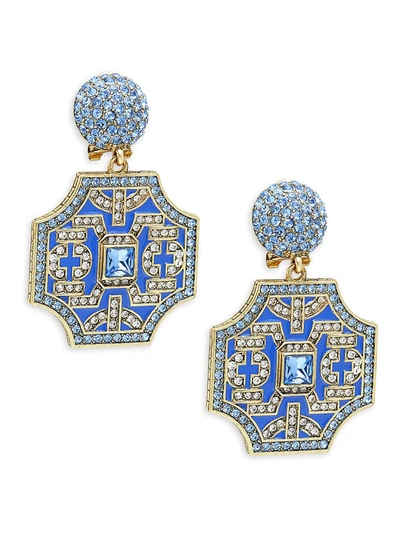 Heidi Daus Women's Yellow Goldtone Crystal Statement Drop Earrings