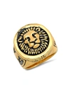 ANTHONY JACOBS MEN'S 18K GOLDPLATED STAINLESS STEEL LION MOUNT RING,0400012909670