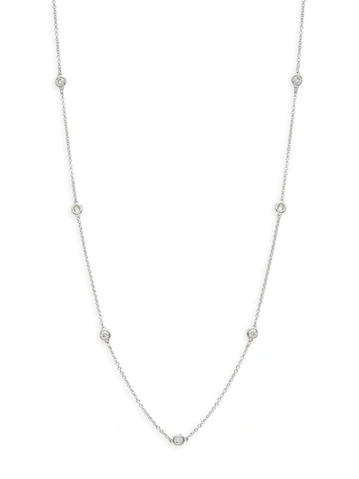 Effy Women's 14k White Gold & Diamond Station Necklace