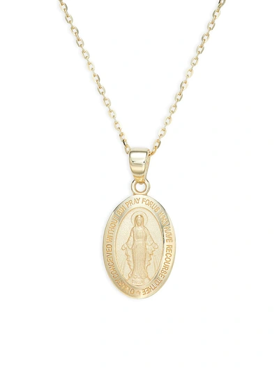 Saks Fifth Avenue Women's 14k Yellow Gold Miraculous Medal Pendant Necklace