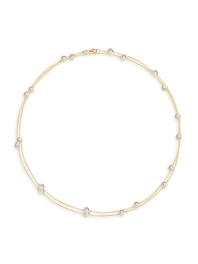 Gabi Rielle Women's Chain Happy 14k Gold Vermeil & Crystal Wrap Long Necklace