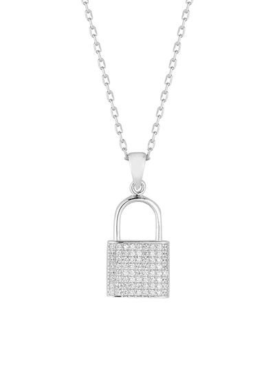 Chloe & Madison Women's Rhodium Plated Sterling Silver & Crystal Necklace