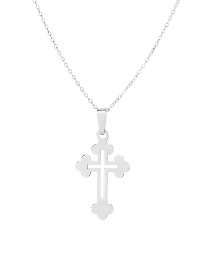 Chloe & Madison Women's Rhodium-plated Sterling Silver Cross Necklace
