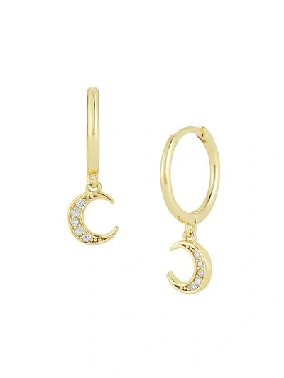 Chloe & Madison Women's 14k Yellow Gold Vermeil & Crystal Huggie Earrings