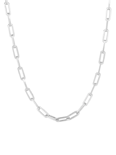 Chloe & Madison Women's Rhodium Plated Sterling Silver Chain Necklace