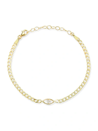 Chloe & Madison Women's 14k Gold Vermeil & Cubic Zirconia Eye Evil Bracelet