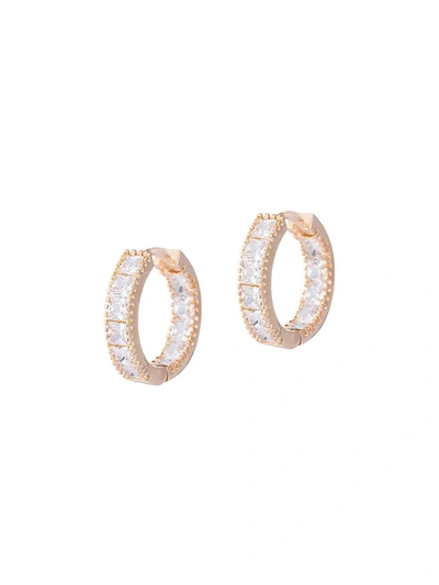 Eye Candy La Women's Luxe Goldtone & Crystal Huggie Earrings In Neutral