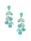 Eye Candy La Women's Luxe Lili Cubic Zirconia Vine Leaf Drop Earrings In Green