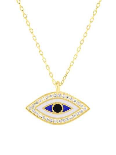 Chloe & Madison Women's 14k Yellow Goldplated Sterling Silver & Cubic Zirconia Evil Eye Necklace
