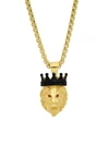 ANTHONY JACOBS MEN'S 18K GOLDPLATED LION CROWN PENDANT NECKLACE,0400012906896