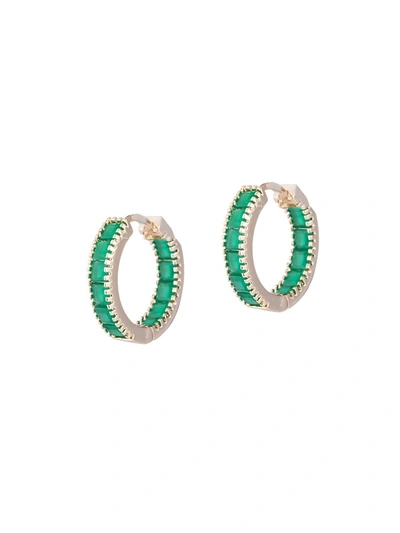 Eye Candy La Women's Luxe Silvertone & Crystal Huggie Earrings In Neutral