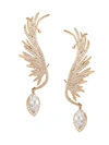 EYE CANDY LA WOMEN'S LUXE GOLDTONE & CRYSTAL EARRINGS,0400013193645