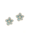 EYE CANDY LA WOMEN'S LUXE GOLDTONE & CRYSTAL FLOWER EARRINGS,0400013193846