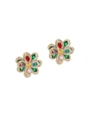 Eye Candy La Women's Luxe Rainbow Floral Goldtone & Crystal Stud Earrings In Neutral