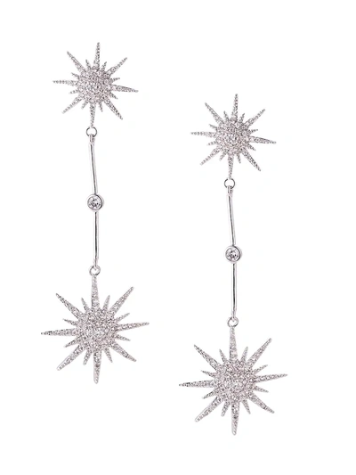 Eye Candy La Women's Luxe Silvertone & Crystal Star Constellation Drop Earrings In Neutral