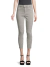L Agence Margot Cropped Coated High-rise Skinny Jeans In Marsh Grey