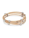 Alor Women's 14k White Gold, Rosegold-tone Stainless Steel & Diamond Multi-strand Bangle Bracelet