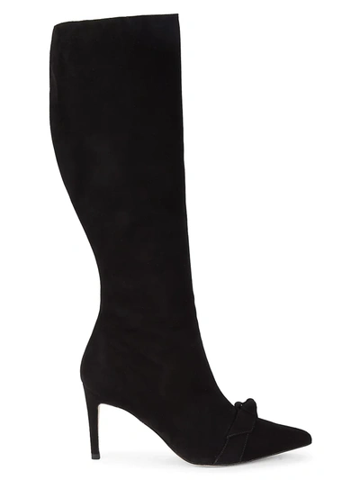 Alexandre Birman Women's Lydia 85 Suede Heeled Tall Boots In Black
