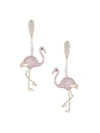 EYE CANDY LA WOMEN'S LUXE GOLDTONE, FAUX PEARL & CRYSTAL FLAMINGO DROP EARRINGS,0400013192488