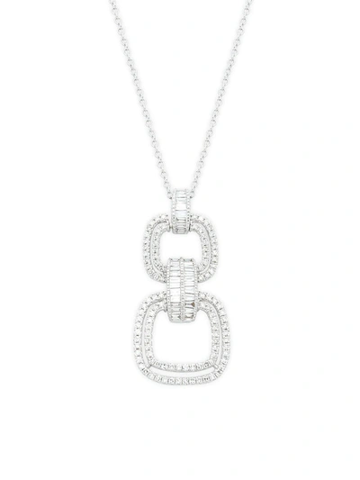 Effy Women's 14k White Gold & Diamond Pendant Necklace