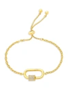 STERLING FOREVER WOMEN'S GOLDPLATED & CUBIC ZIRCONIA CARABINER BOLO BRACELET,0400013385986