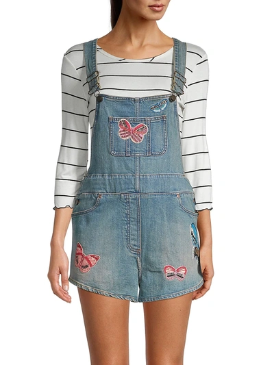 Valentino Women's Denim Shortall In Medium Blue