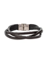 Eye Candy La Men's Luke Titanium & Faux Leather Strand Bracelet In Neutral