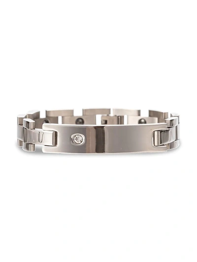 Eye Candy La Men's Cameron Titanium & Cubic Zirconia Chain-link Bracelet In Neutral