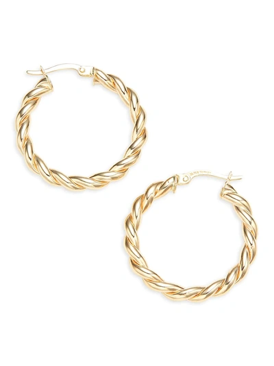 Saks Fifth Avenue Women's 14k Yellow Gold Twist Hoop Earrings
