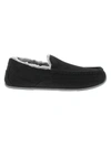 Deer Stags Men's Spun Deer Stag Faux-shearling Moccasin Slippers In Black