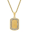 ANTHONY JACOBS MEN'S OUR LADY OF GUADALUPE 18K GOLDPLATED STAINLESS STEEL & SIMULATED DIAMOND DOG TAG PENDANT NECKL,0400013460476