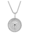 Anthony Jacobs Men's Stainless Steel & Simulated Diamond Round Lion Head Pendant Necklace In Neutral