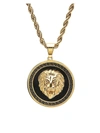 Anthony Jacobs Men's 18k Goldplated & Simulated Diamond Lion Greek Key Mount Pendant Necklace In Yellow