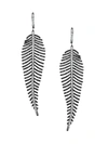 Eye Candy La Women's Luxe Black-tone, Silver-tone & Crystal Leaf Drop Earrings