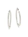 EFFY WOMEN'S 14K WHITE GOLD & DIAMOND PAVÉ HOOP EARRINGS,0400013260048
